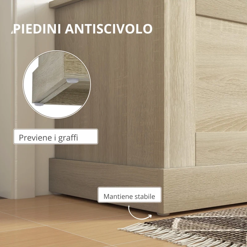 HOMCOM Cassapanca in Legno, Cassapanca Porta Giocattoli, con Cerniera di Sicurezza, per Soggiorno, 80 x 40 x 45 cm, Legno Naturale
