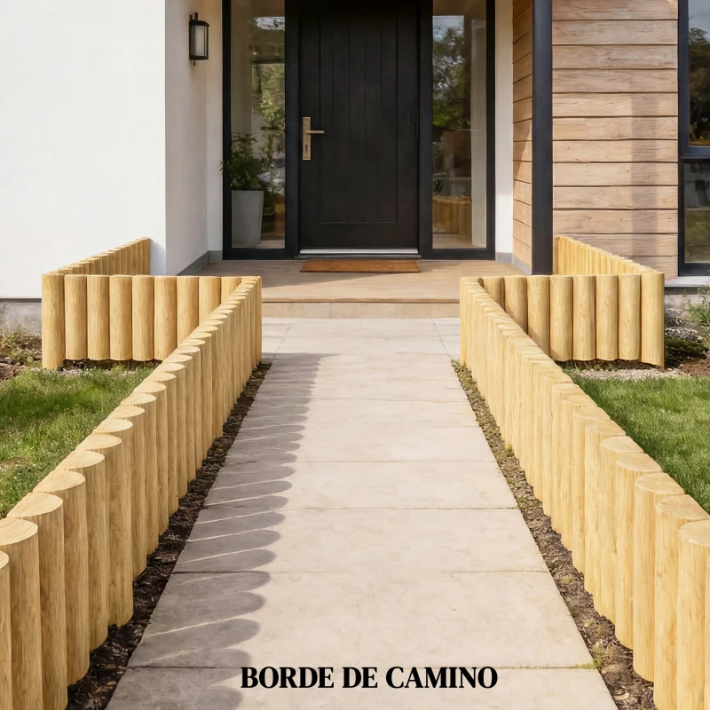 Outsunny Valla de Jardín de Madera Panel Decorativo Resistente y Fácil de Instalar para Patio Césped Camino 176x38 cm Natural