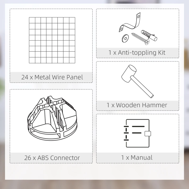 Regal z 6 półkami, system DIY, metalowa siatka, modułowe