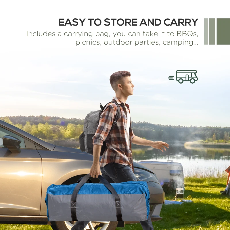 Outsunny Campingtent tuintent feesttent partytent zonwering glasvezelstang