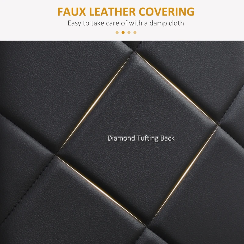 HOMCOM Zestaw 4 Krzeseł Jadalnianych, Krzesła Kuchenne, Nowoczesny Design, 41 cm x 50 cm x 97 cm, Czarny