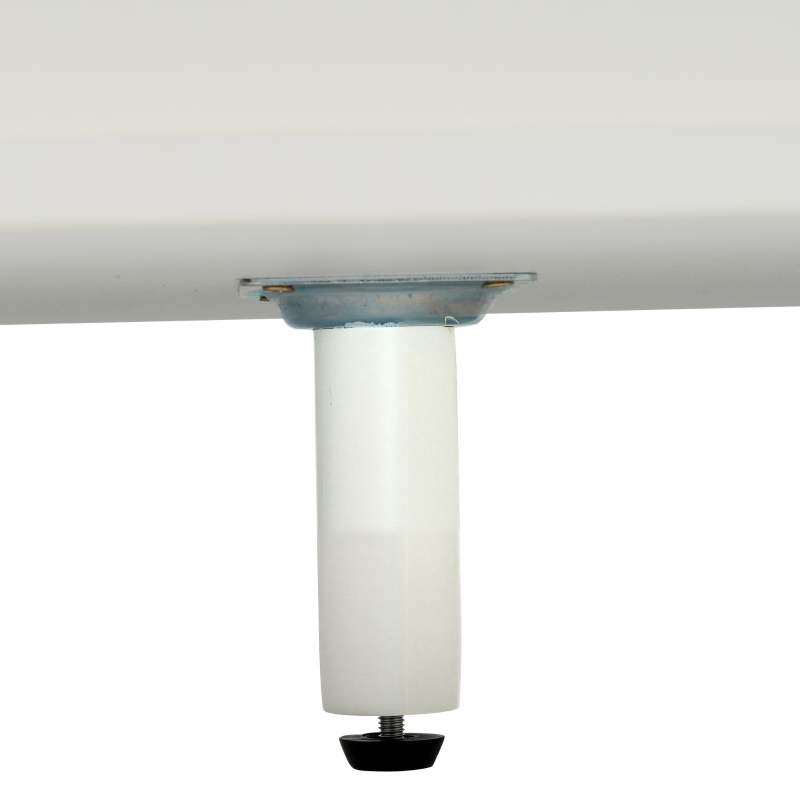 Credenza moderna con spazio contenitore, in Truciolato, 130x40x70 cm, Bianco e color Legno