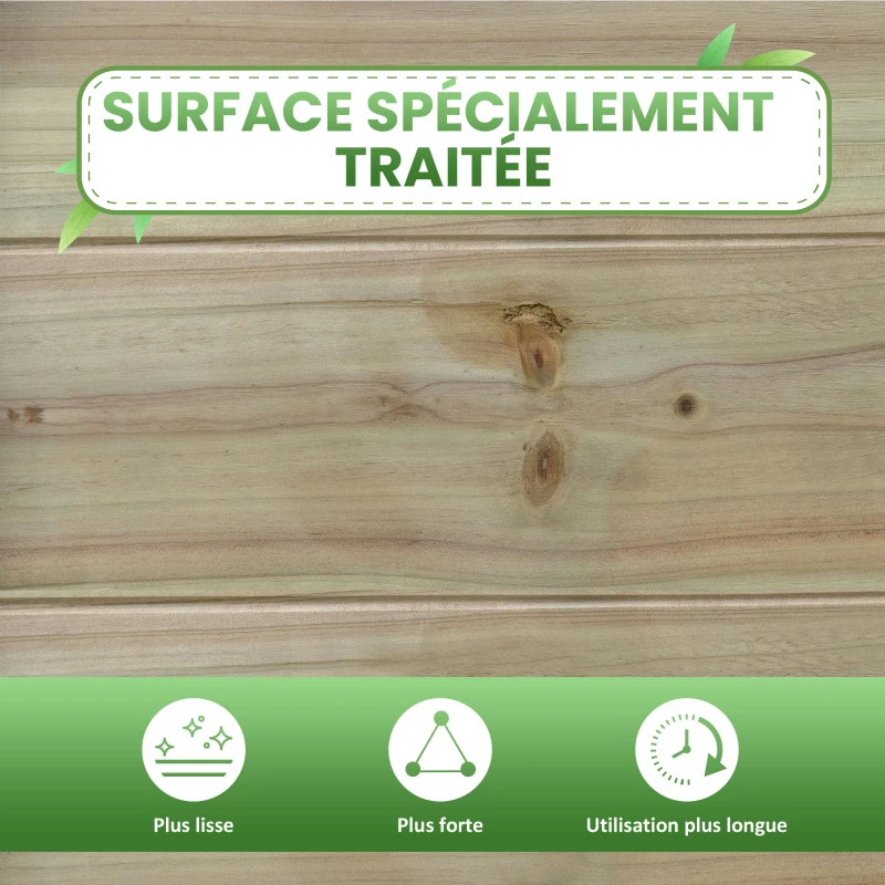 Outsunny Jardinière surélevée avec Étagère de Rangement en Bois, Carré Potager sur Pied surélevé, 113 x 56 x 84 cm, vert