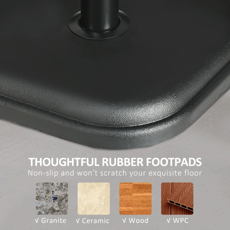 Outsunny Podstawa parasola z betonu 11kg, kwadratowa, stojak na parasol 32-38 mm średnicy drążka, czarny