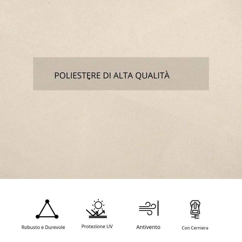 Outsunny Set di 4 Pareti Laterali per Gazebo da Giardino Tondeggiante, 300 x 400 cm, Resistente Alle Intemperie, Beige