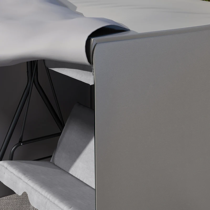 Outsunny Funda para Balancín de Jardín con Cremallera Cubierta para Muebles de Exterior 177x114x152 cm Gris