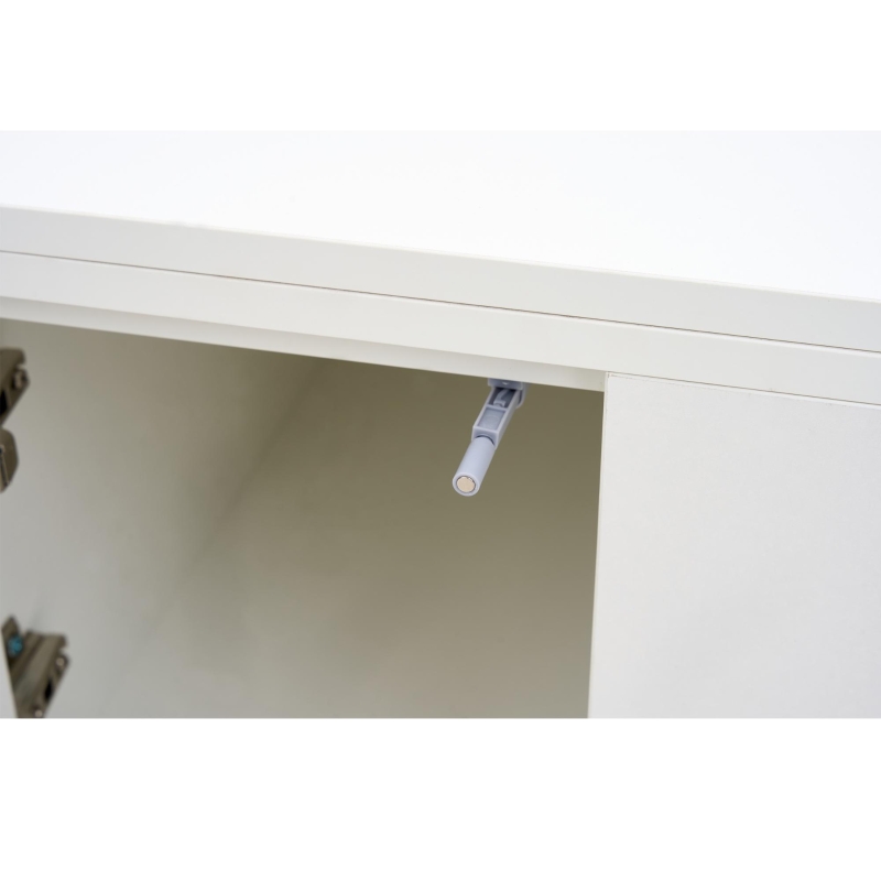 Tavolino multiuso con doppio meccanismo di sollevamento e spazio a scomparsa, 100x50x43 cm, Bianco