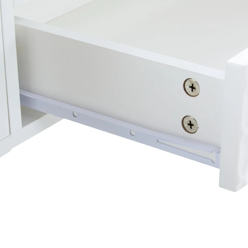 Mobile TV moderno con motivo a nido d'ape e ripiani portaoggetti, 180x40x41 cm, Bianco