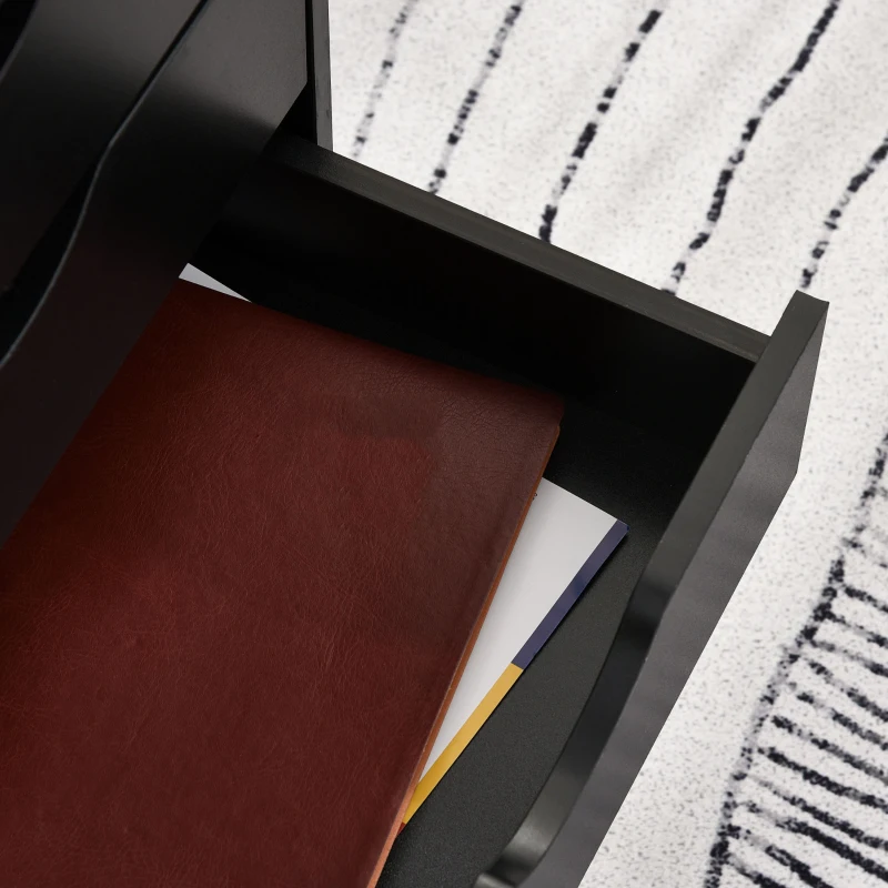 HOMCOM Cajonera Oficina con Ruedas y 5 Cajones Archivador Móvil, para Estudio Salón 40x40x67 cm Negro