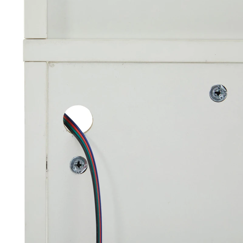 Vetrina per collezione con illuminazione LED e ripiano in vetro, 45x35x160 cm, Bianco