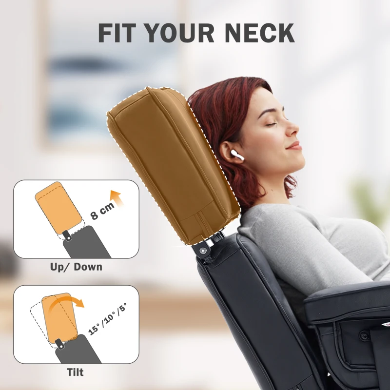 HOMCOM Regulowany Fotel Relaksacyjny z Podnóżkiem, Pokrycie z Skóry Ekologicznej, Regulowana Zagłówka, Metalowa Baza, Czarny