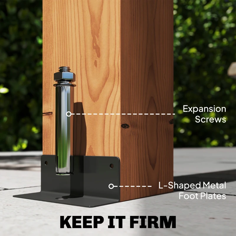 Outsunny 3 x 3 m Wooden Pergola Kit, Garden Pergola Gazebo Grape Trellis with Triangle Supports, Maple Wood-effect