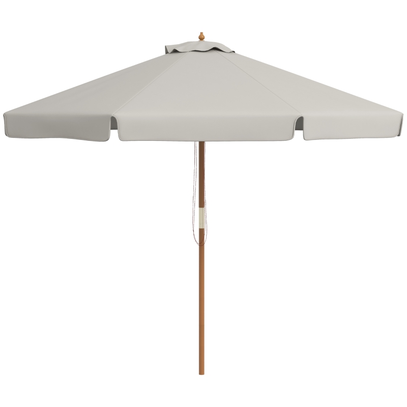 Outsunny 3.3m Elegant Wooden Parasol - Grey