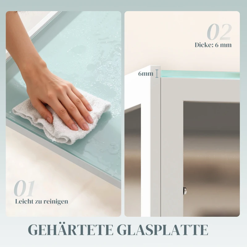 HOMCOM Esstisch Küchentisch großer Tisch, modernes Design, 120 cm x 60 cm x 75 cm, Weiß