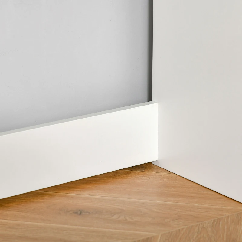 HOMCOM Escritorio de oficina, 80x45x75 cm Escritorio compacto con bandeja para teclado, cajón para documentos, Blanco