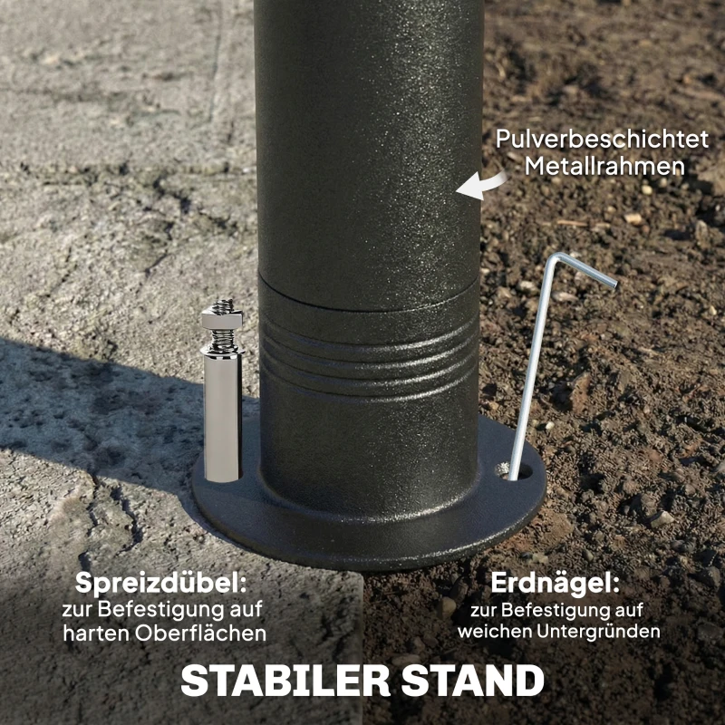Outsunny Pavillon 3x3m Wasserabweisend Stabil Winterfest Gartenpavillon mit zurückziehbar Obenrahmen Doppeldach Dunkelgrau