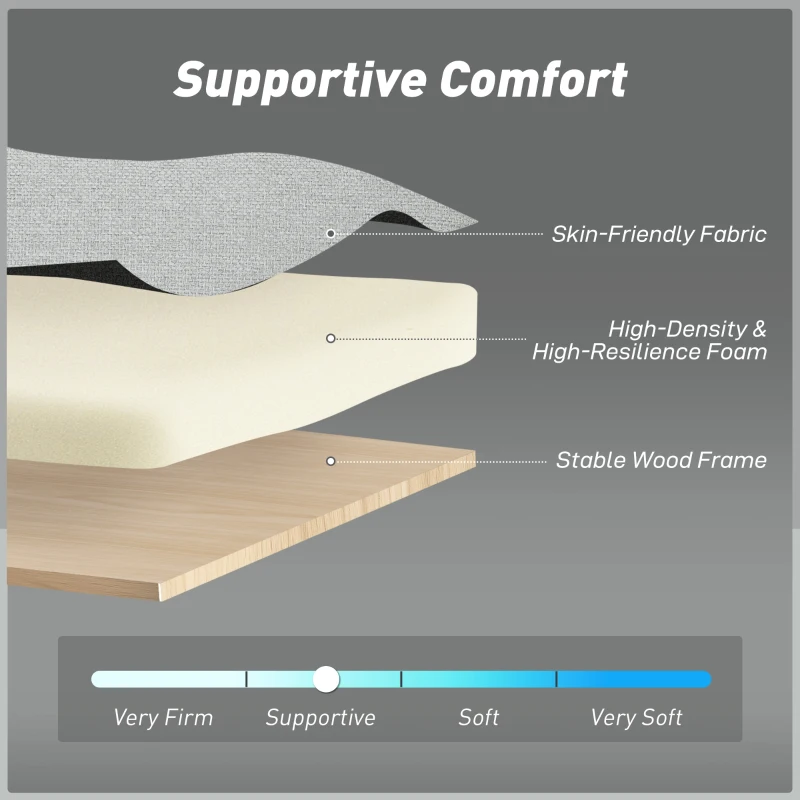 HOMCOM Three-Way Two-Seater Sofa Bed - Light Grey