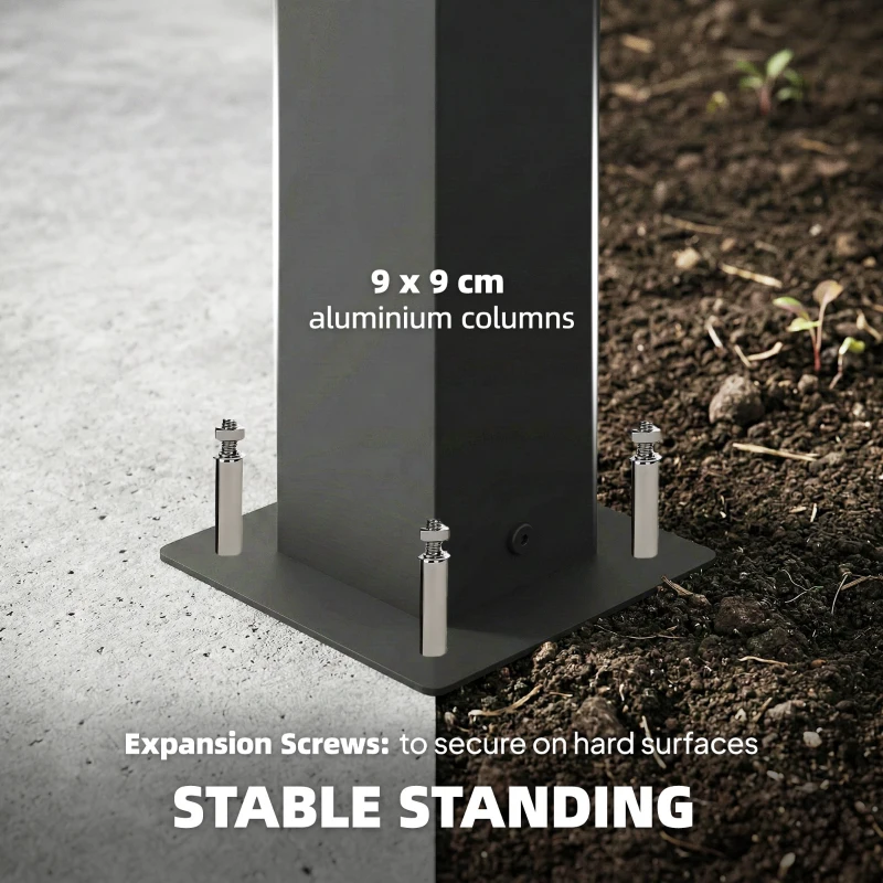 Outsunny 3 x 3 m Louvered Pergola with PC Roof, Aluminium Patio Gazebo Pergola Canopy with Drainage Gutters, Handle, Coffee