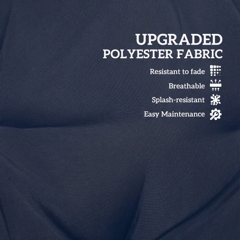 Outsunny 2-Piece Seat Cushion Replacement with Backrest, Garden Patio Chair Cushions Set with Ties, Dark Blue