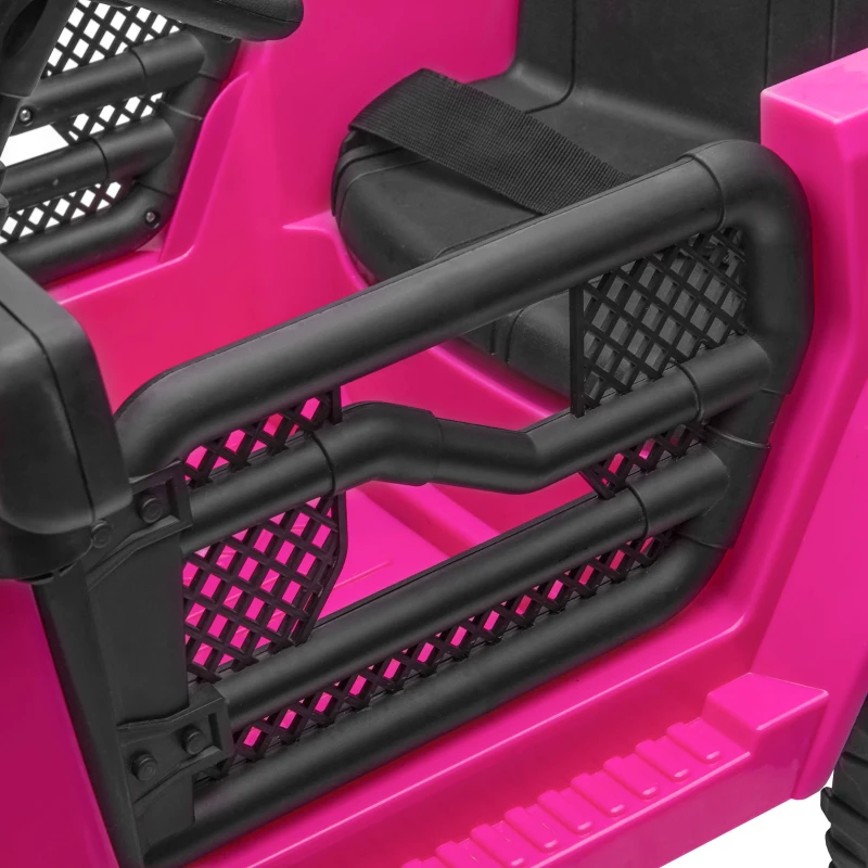 HOMCOM Kinder Elektroauto 12V Elektro Kinderauto mit Fernbedienung 2 Motor LED Hupe für Kinder von 3-6 Jahren 100x65x72 cm Rosa