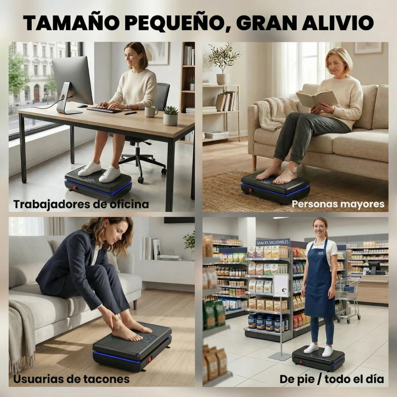 SPORTNOW Plataforma Vibratoria con 120 Velocidades 5 Programas Pantalla LED Luz Mando a Distancia 2 Bandas Elásticas Negro