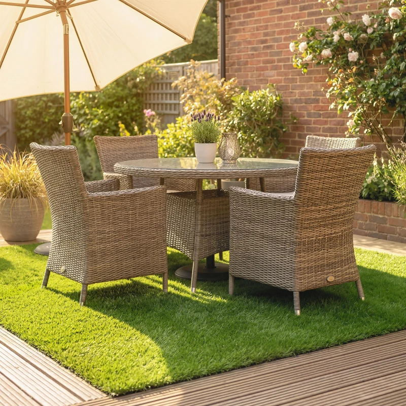 Outsunny 22er Set Kunstrasen Fliesen 30x30 cm Rasenfliesen mit Drainagesystem, 2m² Rasenteppich Kunststoff Grasmatte