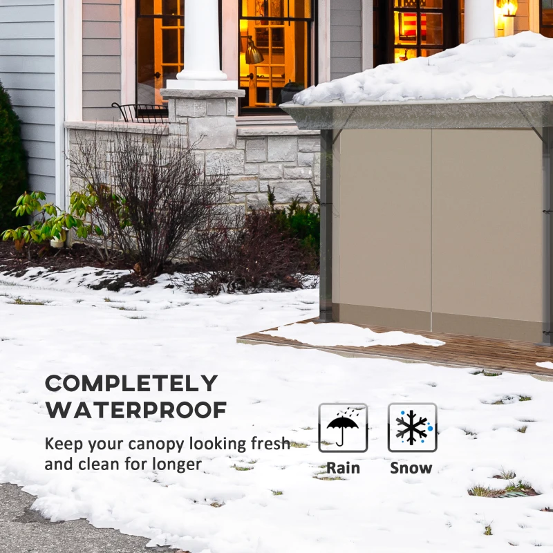 Outsunny 3 x 3 (m) Gazebo Protective Cover, Waterproof Transparent Gazebo Replacement Canopy Cover Top for Canopy and Tent