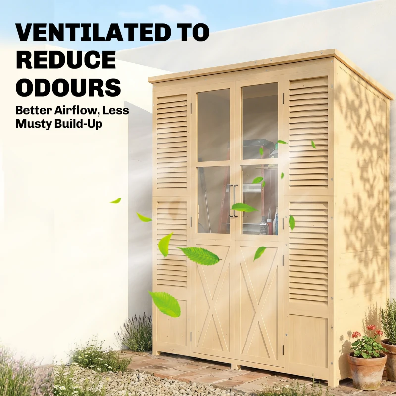 Outsunny Abri de jardin Walk-in avec plancher et 4 fenêtres