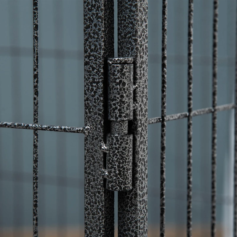 PawHut 4-panel wire-mesh dog playpen with lockable door, dim. 109L x 74l x 71H cm