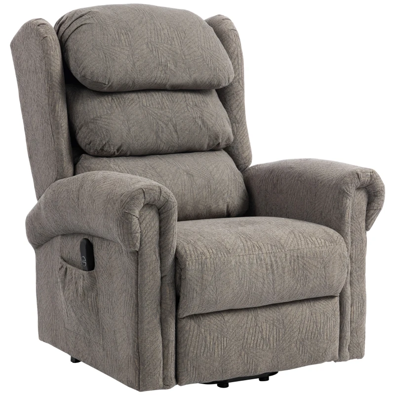 HOMCOM Velvet-Feel Electric Riser Recliner Chair, Power Lift Recliner Chair for Elderly with Remote Control, Dark Grey