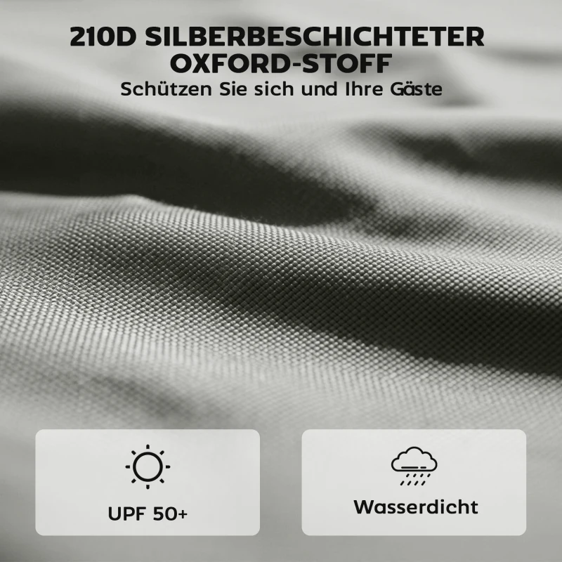 Outsunny 3-teiliges Set Seitenteile mit Reißverschluss für 3 x 3 m Pavillon, Hellgrau