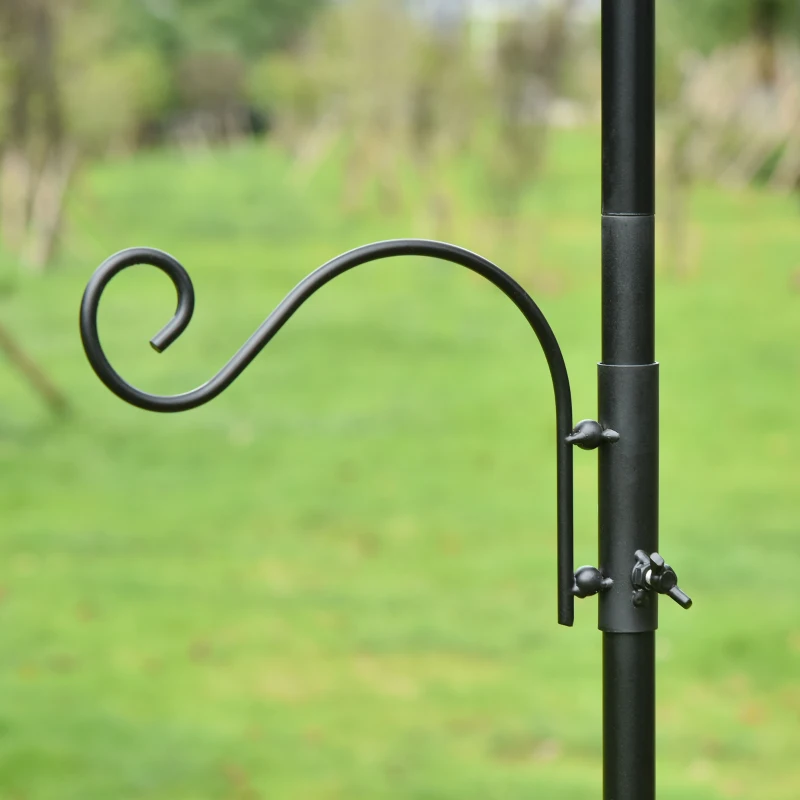 PawHut Decorative Bird Feeding Station for Wild Birds with 4 Hooks 54.5 x 54.5 x 208 cm Black