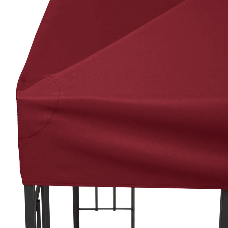 Outsunny Replacement Roof for Garden Pavilion Replacement Canopy for Pavilion Gazebo Tent 3 x 3 m Wine red