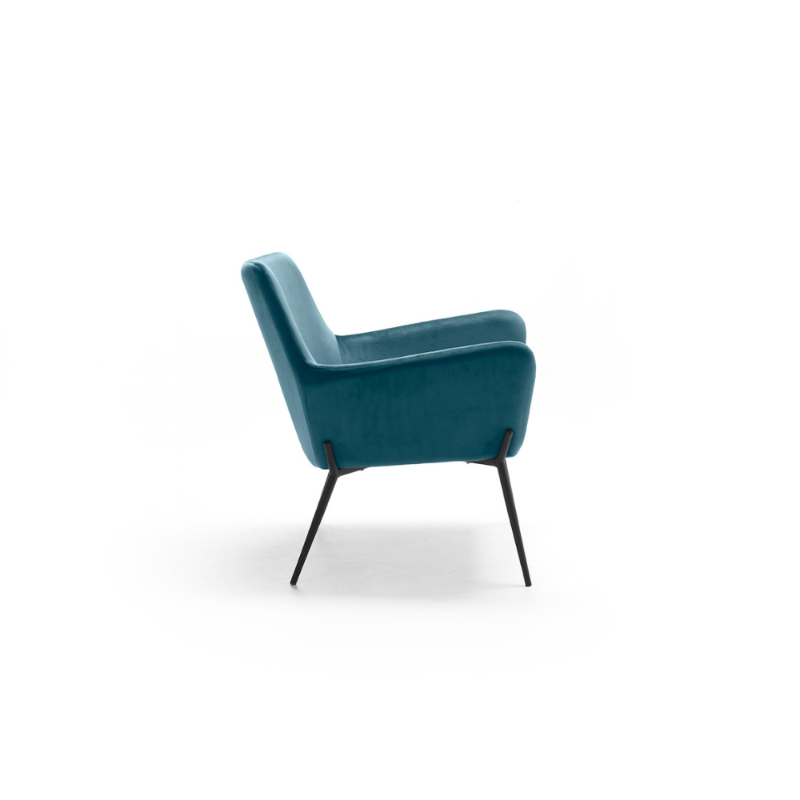 E-STYLO Poltrona moderna in velluto, ideale per arredare con eleganza soggiorni, salotti e zone living