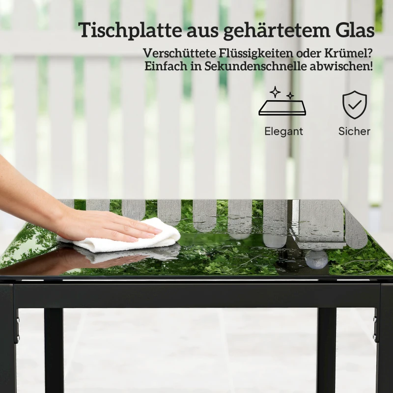Outsunny Rattan Bistroset, 3 teiliges Gartenmöbel-Set mit 2 Gartenstühlen, Couchtisch, abnehmbar Kissen Hellgrau