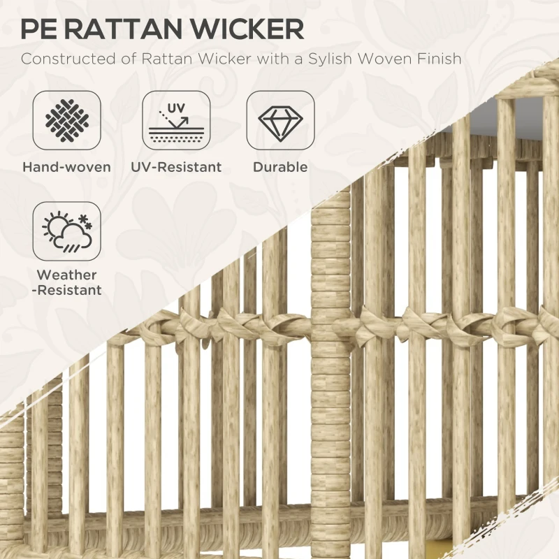 Outsunny Zestaw Mebli ogrodowych, 5-częściowy, z poduszkami do siedzenia, Syntetyczny rattan, rama ze stali nierdzewnej, Szary