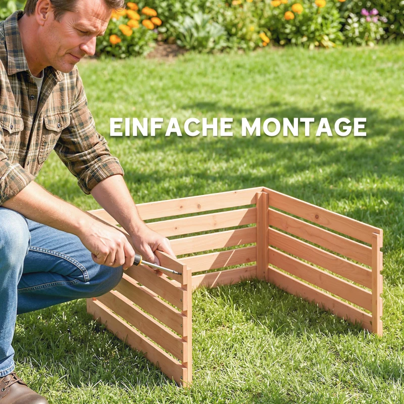 Outsunny Mähroboter Garage Holz Überdachung mit Satteldach wetterfest Garage für Rasenmäher Unterstand 79 x 74 x 54 cm Rotbraun