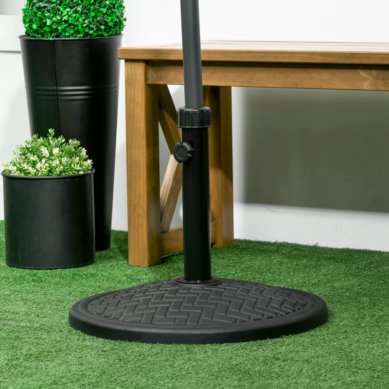 Outsunny Pied de parasol rond base de parasol de jardin socle pour parasol en béton Ø 46 cm noir
