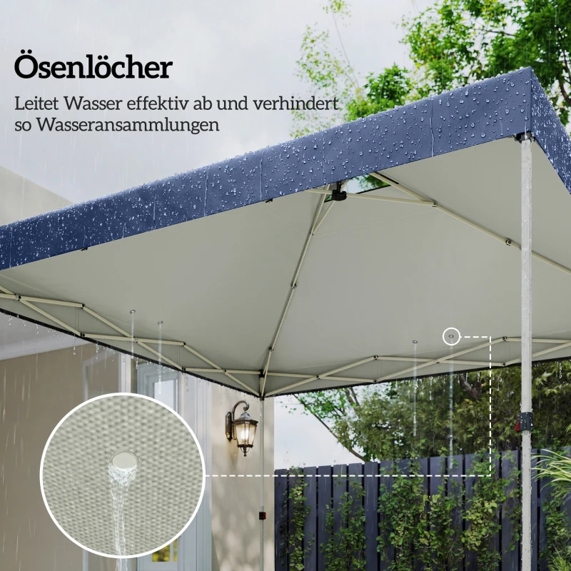 Outsunny Pavillon-Dach Ersatz UV50+ wasserfest mit 8 Abflusslöchern 3 x 3 m, Blau