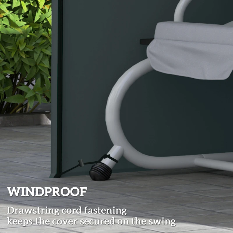 Outsunny Pokrowiec na huśtawkę 3-osobową, Wodoodporny, Tkanina Oxford, 220 x 125 x 172 cm, Szary