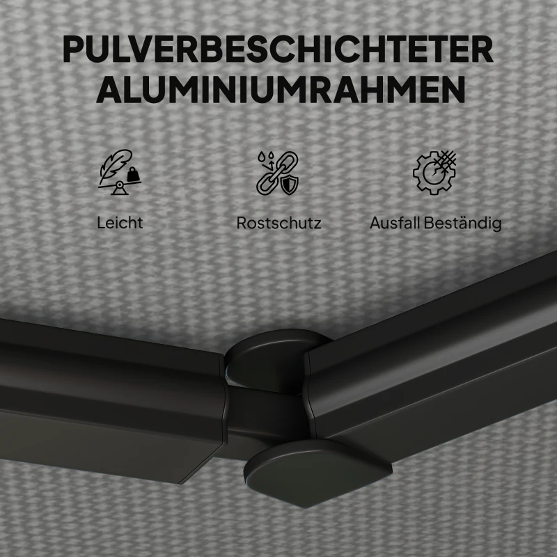 Outsunny Gelenkarmmarkise Markise 350 x 300cm Gelenkmarkise inkl Kurbel & Wandhalterung, Winkel einstellbar