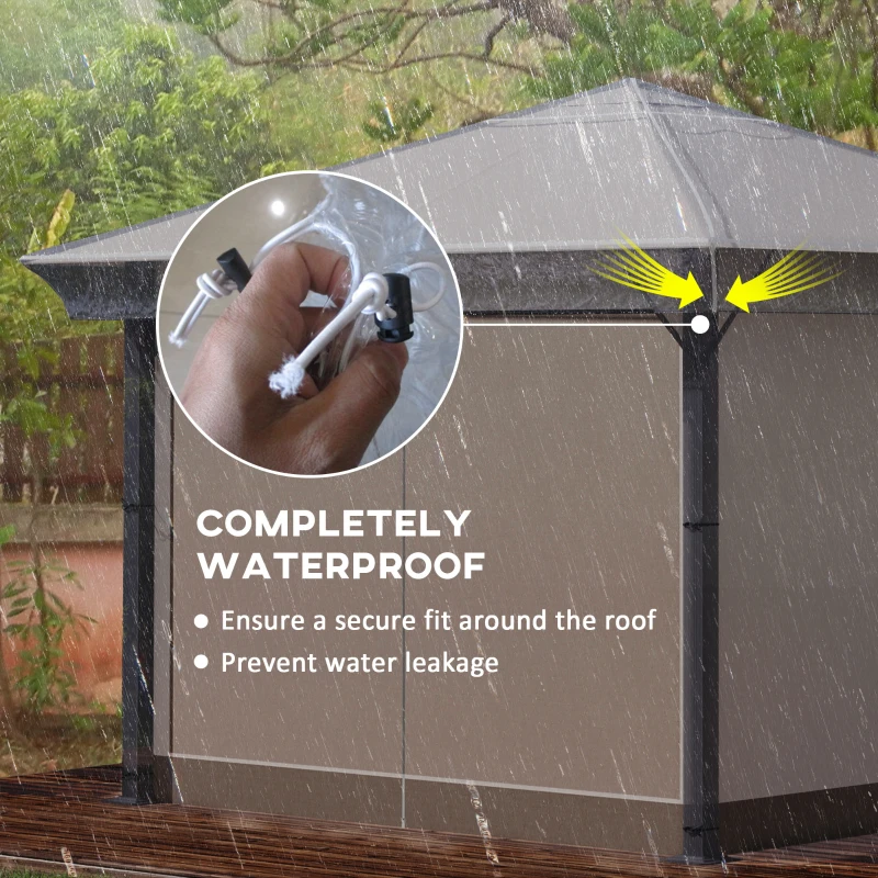 Outsunny 3 x 3 (m) Gazebo Protective Cover, Waterproof Transparent Gazebo Replacement Canopy Cover Top for Canopy and Tent