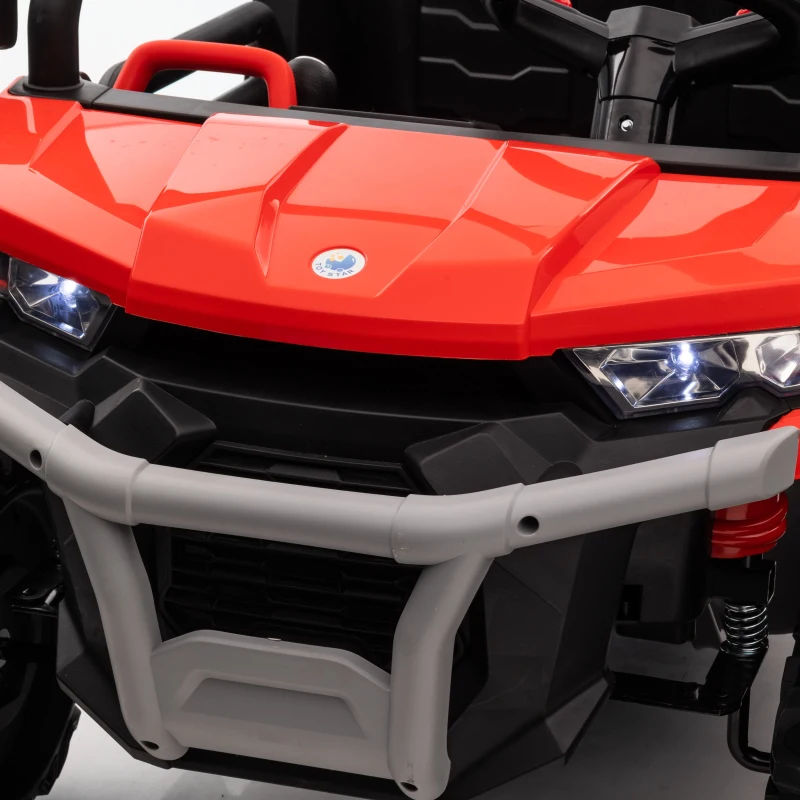 HOMCOM 12V 2 Seater Kids Electric Ride-On Car with Electric Bucket, Remote Control - Red