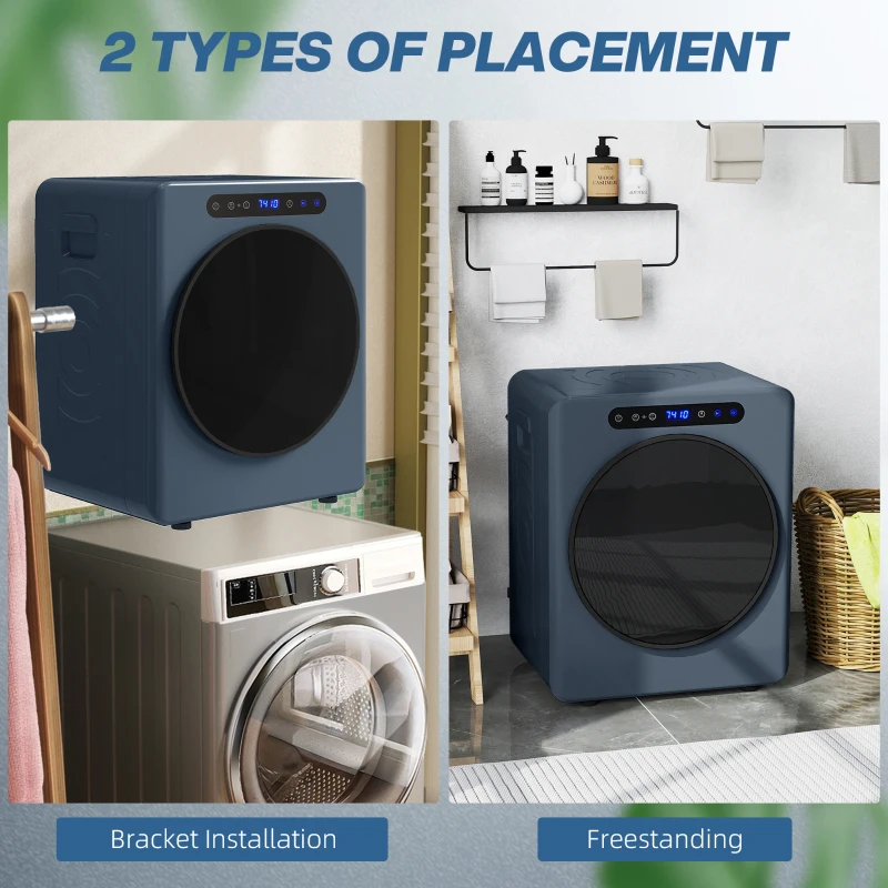 HOMCOM 5kg Compact 40-60℃  Tumble Dryer Blue