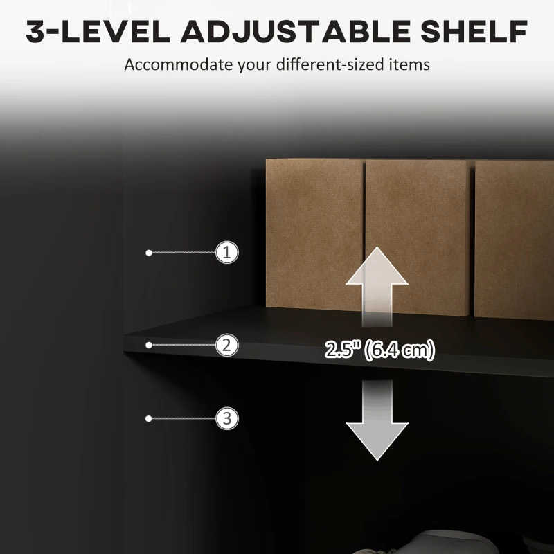 HOMCOM Sideboard Buffet Cabinet, Modern Kitchen Storage Cabinet with 4 Doors and Adjustable Shelves Black