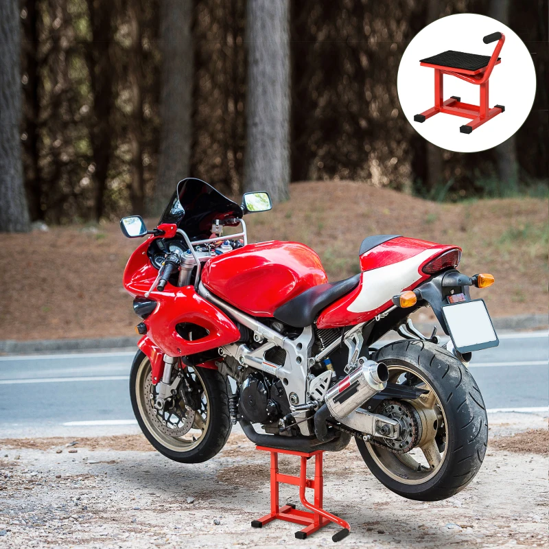 DURHAND Support universel de moto réglable cric hydraulique lève moto tout-terrain moto cross supermotard rouge