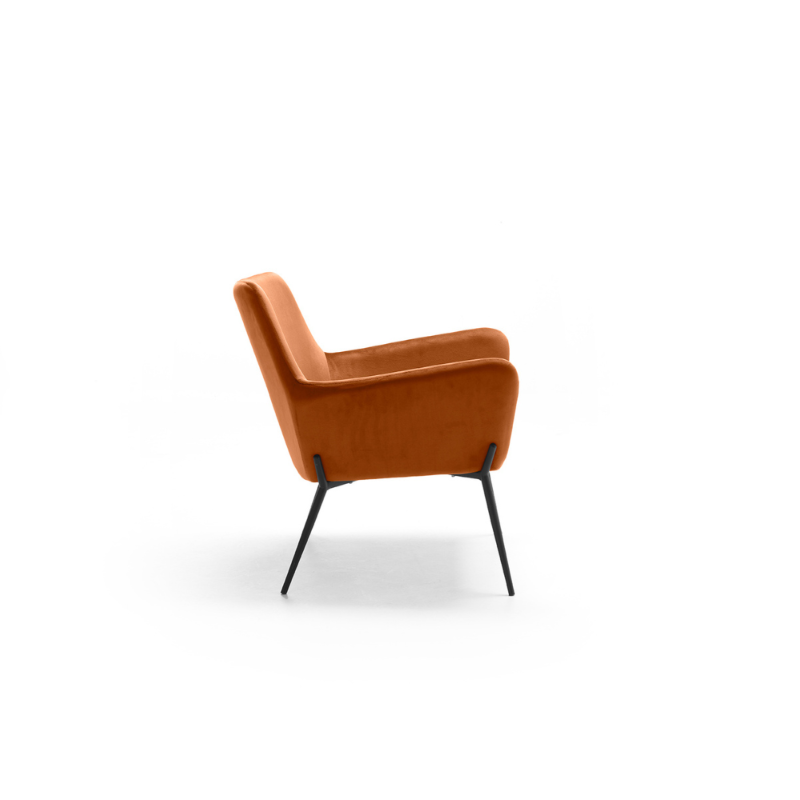 E-STYLO Poltrona moderna in velluto, ideale per arredare con eleganza soggiorni, salotti e zone living