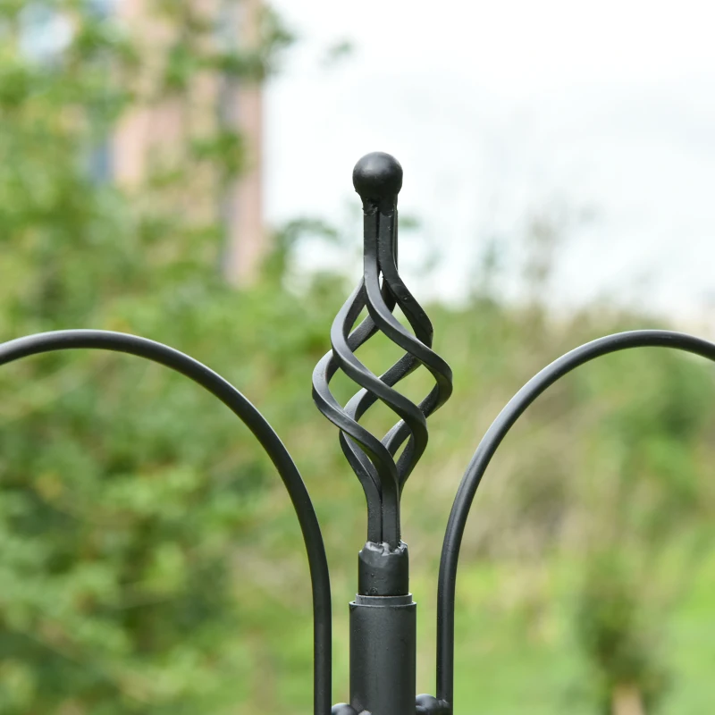 PawHut Decorative Bird Feeding Station for Wild Birds with 4 Hooks 54.5 x 54.5 x 208 cm Black