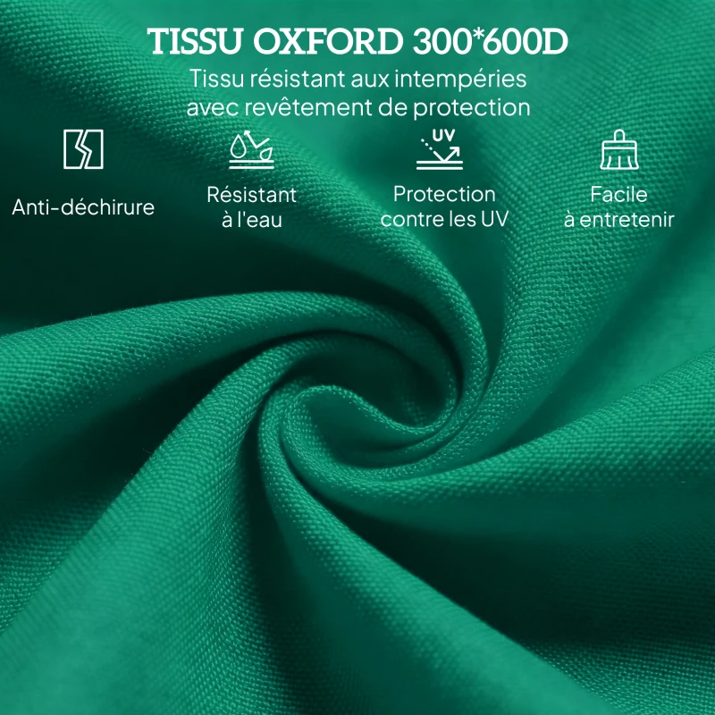 Outsunny Bain de soleil chaise longue pliante inclinable en tissu Oxford pour plage camping piscine 188 x 56 x 28 cm vert foncé