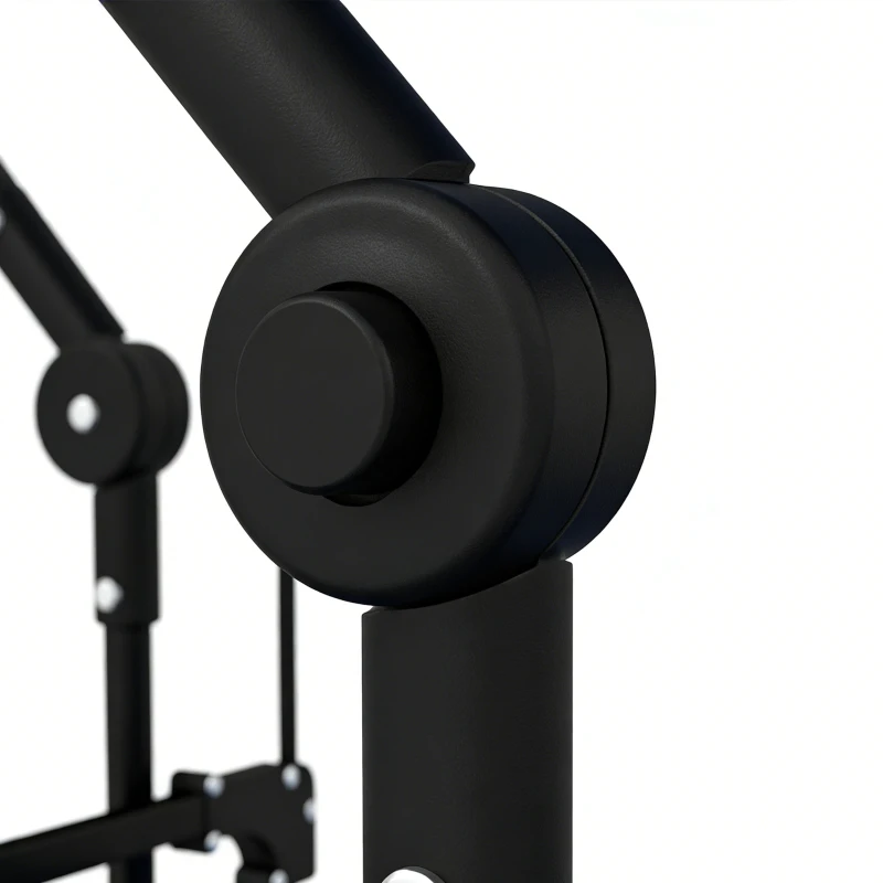 Outsunny Carrinho de Transporte com Rodas Grandes Travão Teto Amovível Carro Dobrável para Jardim com Barra Ajustável 125x59x133 cm Preto